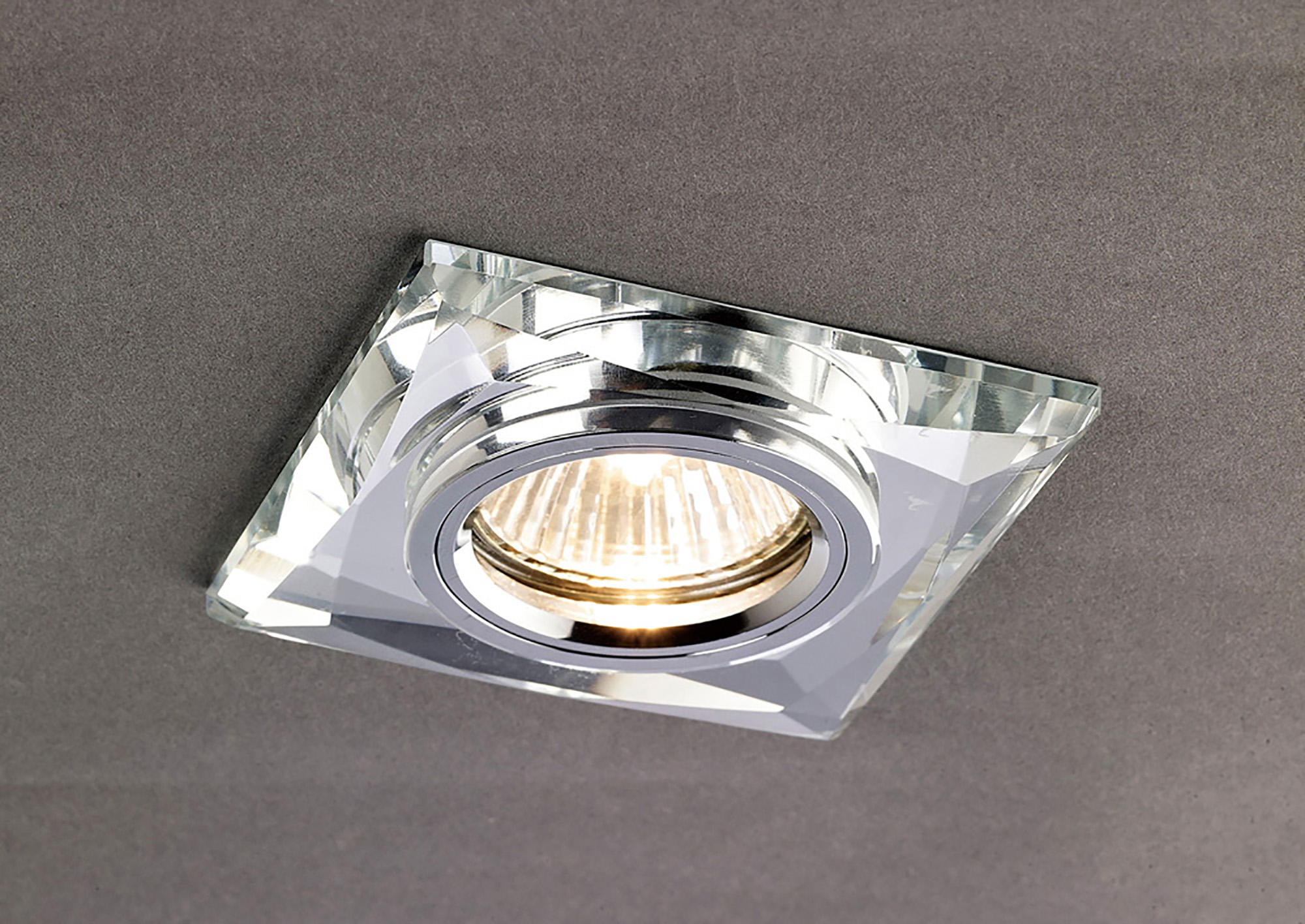IL30812CH  Crystal Downlight Chamfered Square Rim Only Clear